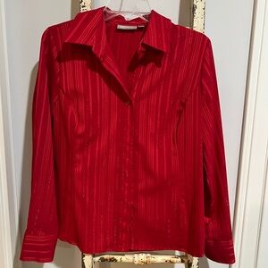 Croft & Barrow Red Striped Button Down Shirt
